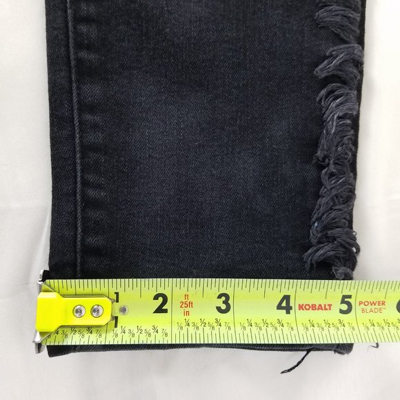 Elan Jeans Womens Size Medium Mid Rise Skinny Ankle Distressed Black Denim - Picture 6 of 15